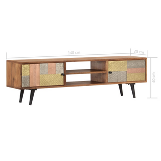 vidaXL TV Cabinet 140x30x40 cm Solid Acacia Wood - Giant Lobelia