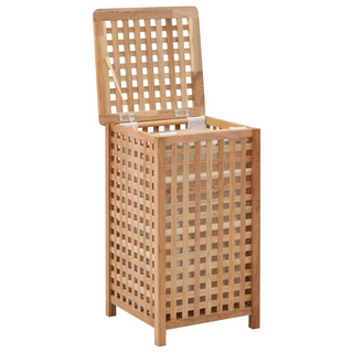 Laundry Bin 39x39x65 cm Solid Walnut Wood - Giant Lobelia