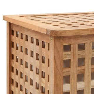 Laundry Bin 39x39x65 cm Solid Walnut Wood - Giant Lobelia