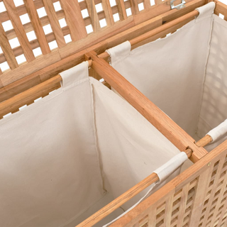 Laundry Bin 87.5x46x67 cm Solid Walnut Wood - Giant Lobelia