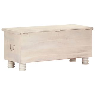 vidaXL Storage Box White 110x40x45 cm Solid Acacia Wood - Giant Lobelia