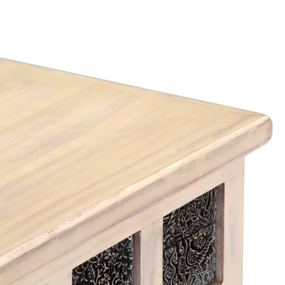 vidaXL Storage Box White 110x40x45 cm Solid Acacia Wood - Giant Lobelia