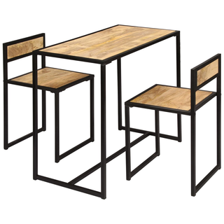 3 Piece Dining Set Solid Mango Wood - Giant Lobelia