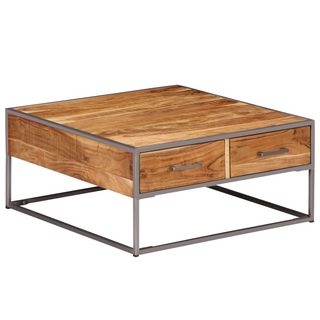 vidaXL Coffee Table 75x75x35 cm Solid Acacia Wood - Giant Lobelia