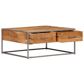 vidaXL Coffee Table 75x75x35 cm Solid Acacia Wood - Giant Lobelia