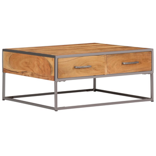 vidaXL Coffee Table 75x75x35 cm Solid Acacia Wood - Giant Lobelia