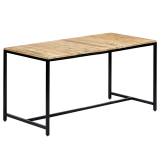 vidaXL Dining Table 140x70x75 cm Solid Rough Mango Wood - Giant Lobelia