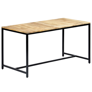 vidaXL Dining Table 140x70x75 cm Solid Rough Mango Wood - Giant Lobelia