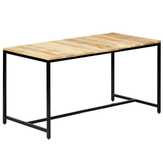 vidaXL Dining Table 140x70x75 cm Solid Rough Mango Wood - Giant Lobelia