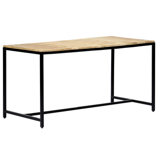 vidaXL Dining Table 140x70x75 cm Solid Rough Mango Wood - Giant Lobelia