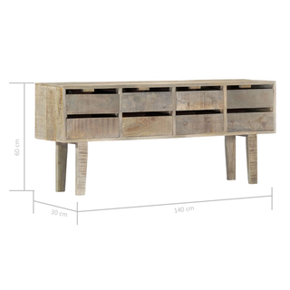 vidaXL Sideboard 140x30x60 cm Solid Mango Wood - Giant Lobelia