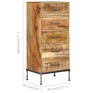 Chest of Drawers 45x35x106 cm Solid Mango Wood - Giant Lobelia