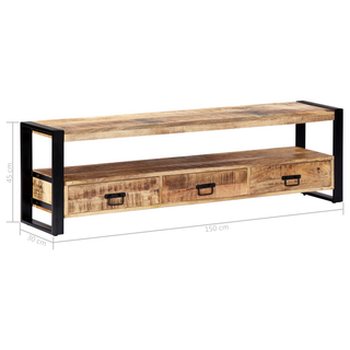 vidaXL TV Cabinet 150x30x45 cm Solid Mango Wood - Giant Lobelia