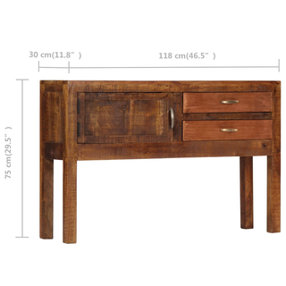 vidaXL Sideboard 118x30x75 cm Solid Mango Wood - Giant Lobelia