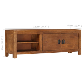 vidaXL TV Cabinet 120x30x40 cm Solid Mango Wood - Giant Lobelia