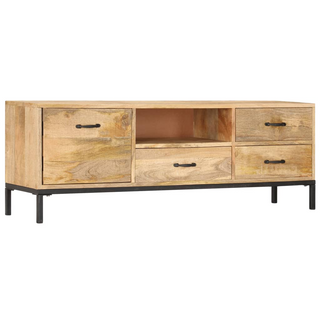 vidaXL TV Cabinet 130x30x45 cm Solid Mango Wood - Giant Lobelia