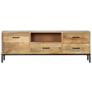 vidaXL TV Cabinet 130x30x45 cm Solid Mango Wood - Giant Lobelia