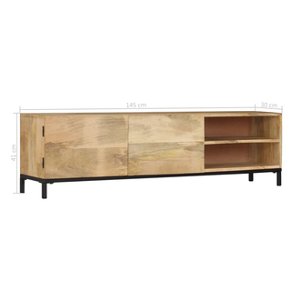 vidaXL TV Cabinet 145x30x41 cm Solid Mango Wood - Giant Lobelia