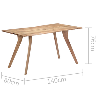 vidaXL Dining Table 140x80x76 cm Solid Acacia Wood - Giant Lobelia