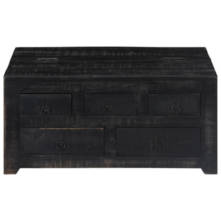 vidaXL Coffee Table Black 65x65x30 cm Solid Mango Wood - Giant Lobelia