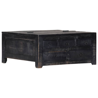 vidaXL Coffee Table Black 65x65x30 cm Solid Mango Wood - Giant Lobelia