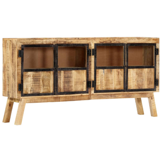 vidaXL Sideboard Brown and Black 160x30x80 cm Solid Rough Mango Wood - Giant Lobelia