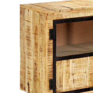 vidaXL Sideboard Brown and Black 160x30x80 cm Solid Rough Mango Wood - Giant Lobelia