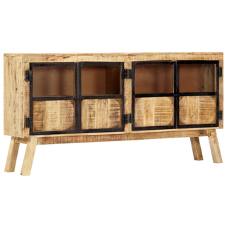 vidaXL Sideboard Brown and Black 160x30x80 cm Solid Rough Mango Wood - Giant Lobelia