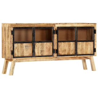 vidaXL Sideboard Brown and Black 160x30x80 cm Solid Rough Mango Wood - Giant Lobelia