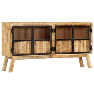 vidaXL Sideboard Brown and Black 160x30x80 cm Solid Rough Mango Wood - Giant Lobelia