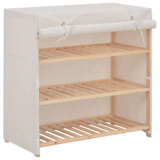 vidaXL Shoe Cabinet with Cover White 79x40x80 cm Fabric - Giant Lobelia