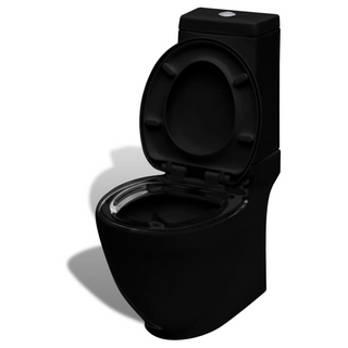 Stand Toilet & Bidet Set Black Ceramic - Giant Lobelia