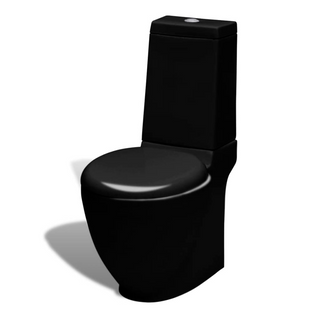 Black Ceramic Toilet & Bidet Set - Giant Lobelia