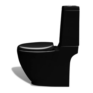 Black Ceramic Toilet & Bidet Set - Giant Lobelia