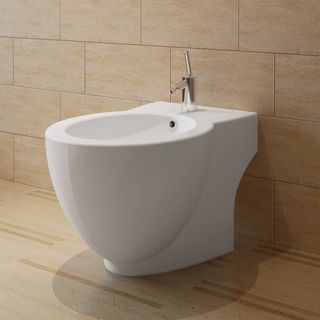 White Ceramic Toilet & Bidet Set - Giant Lobelia