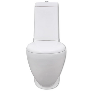 White Ceramic Toilet & Bidet Set - Giant Lobelia