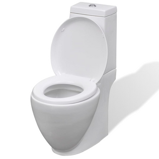 White Ceramic Toilet & Bidet Set - Giant Lobelia