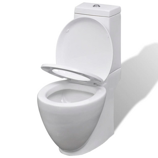 White Ceramic Toilet & Bidet Set - Giant Lobelia