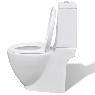 White Ceramic Toilet & Bidet Set - Giant Lobelia