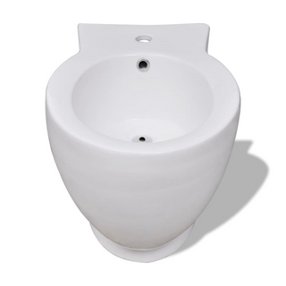 White Ceramic Toilet & Bidet Set - Giant Lobelia