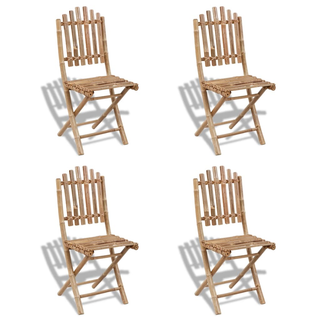 vidaXL Foldable Outdoor Chairs Bamboo 4 pcs - Giant Lobelia