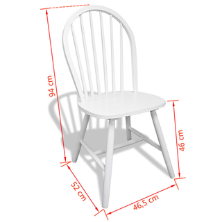 vidaXL Dining Chairs 6 pcs White Solid Rubber Wood - Giant Lobelia