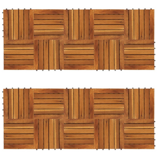 Decking Tiles Vertical Pattern 30 x 30 cm Acacia Set of 20 - Giant Lobelia