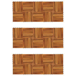 Decking Tiles Vertical Pattern 30 x 30 cm Acacia Set of 30 - Giant Lobelia