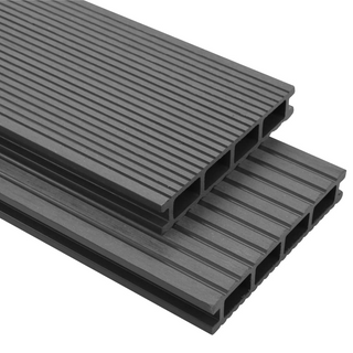 WPC Decking Boards with Accessories 40 m² 2.2 m Grey - Giant Lobelia