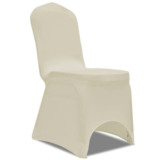 100 pcs Stretch Chair Covers Cream - Giant Lobelia