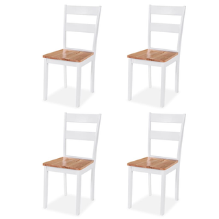 vidaXL Dining Set 5 Pieces MDF and Rubberwood White - Giant Lobelia