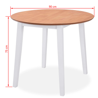 vidaXL Dining Set 3 Pieces MDF and Rubberwood White - Giant Lobelia