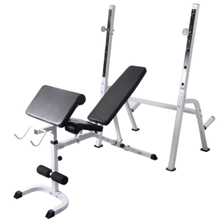 Workout Bench with Weight Rack, Barbell and Dumbbell Set 60.5kg - Giant Lobelia