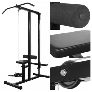 vidaXL Power Tower with Barbell and Dumbbell Set 30.5 kg - Giant Lobelia